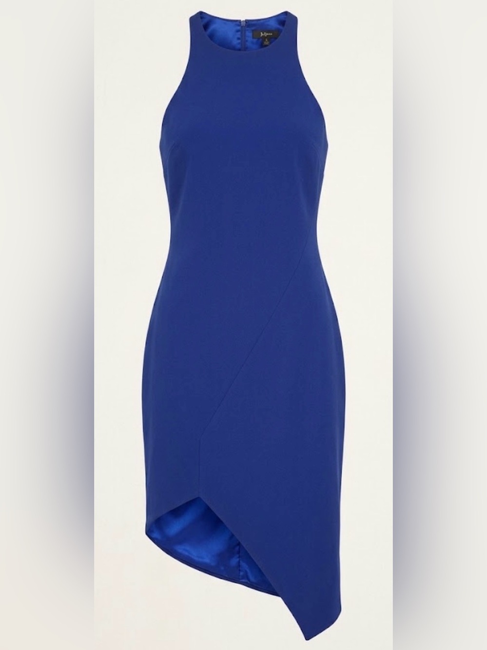 Jay Godfrey women’s 6 royal blue lined sleeveless asymmetrical hem mini dress